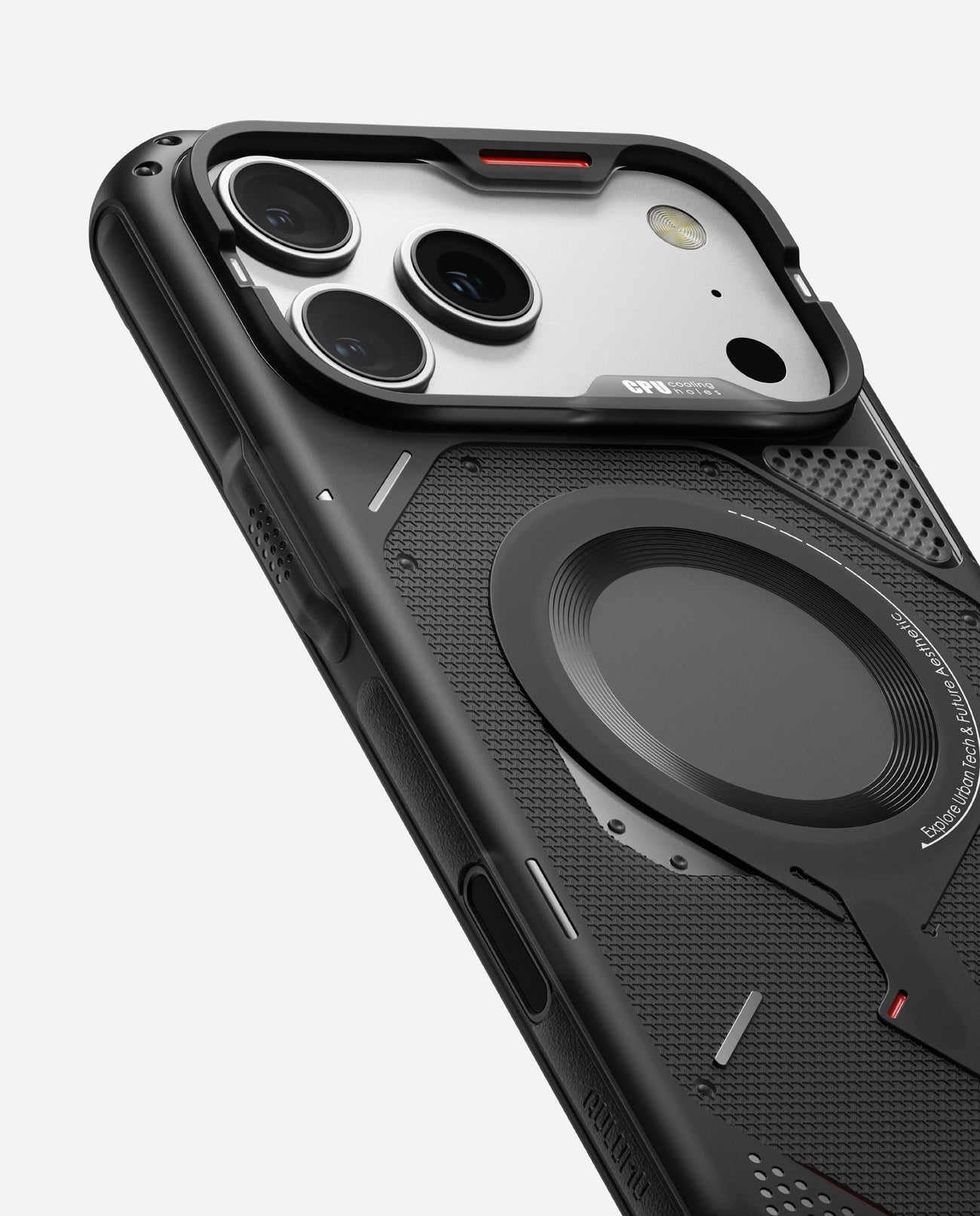 غطاء أولومو A17 القوي (Rugged) لآيفون 17 برو ماكس - رمادي نصف شفاف