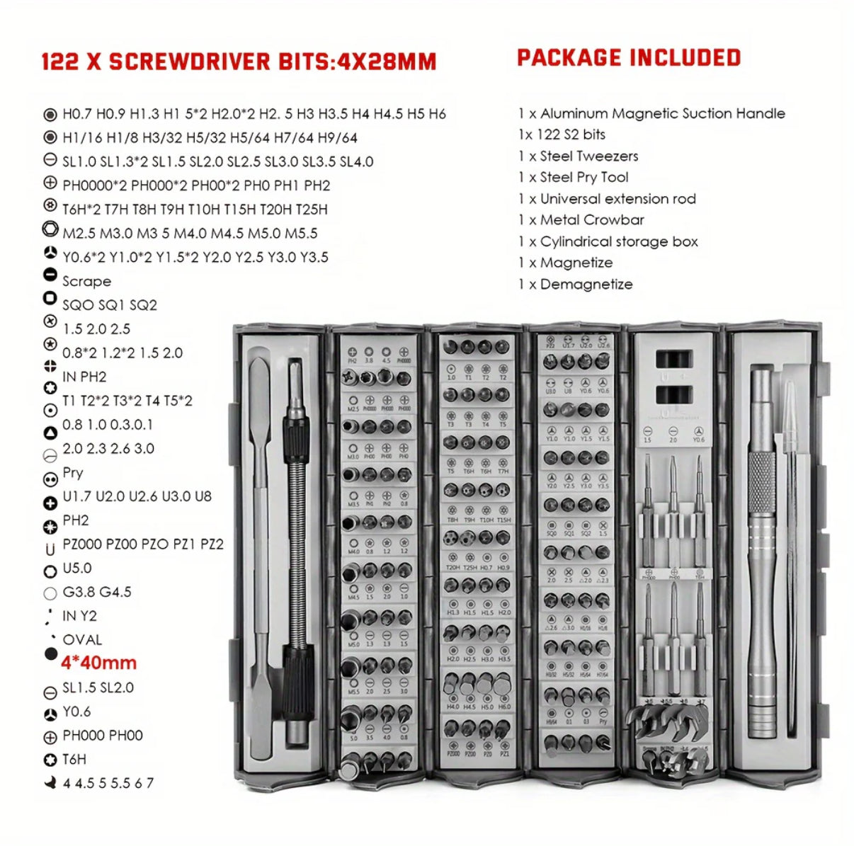 عدة أدوات احترافية متعددة الاستخدامات - 128 قطعة