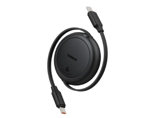 كابل بيسوس فري-تو-بول ميني القابل للسحب 1 متر (USB-C إلى USB-C) بقوة 60 واط – أسود