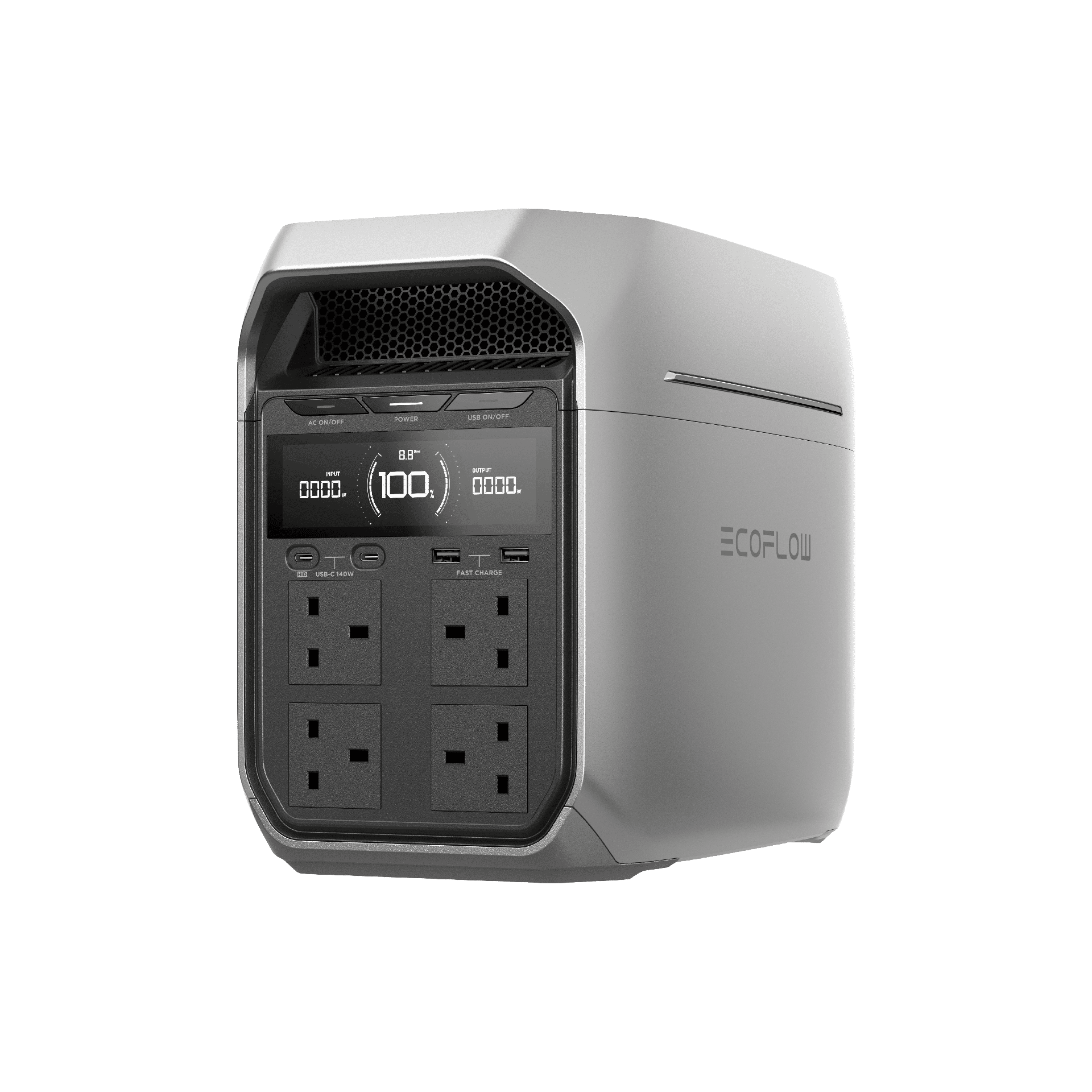 محطة طاقة محمولة إيكو فلو دلتا 3 بلس (1024 واط ساعي / 1800 واط) بقوة طفرة 3600 واط