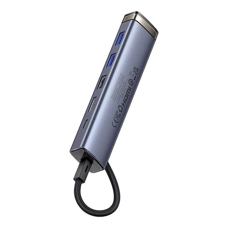 موزع بيسوس ألترا جوي 6 منافذ (AIR) – رمادي فلكي