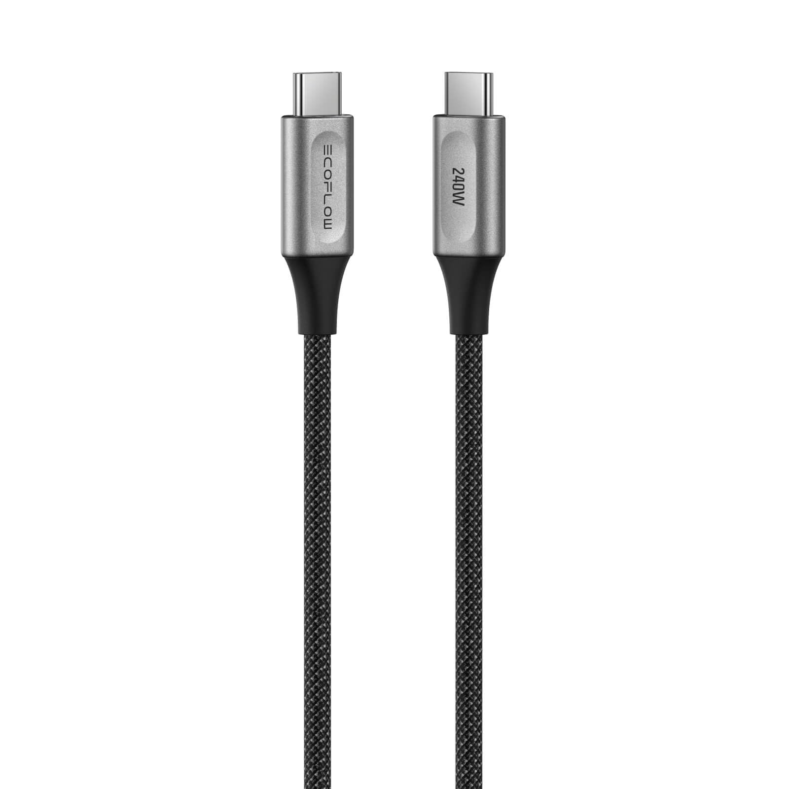 EcoFlow RAPID Pro USB-C to USB-C Cable (240W , Nylon) 182cm - Black
