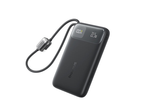 Baseus EnerFill FC11 Digital Display Power Bank with Dual Built-in USB-C Cables 10000mAh 45W - Cosmic Black