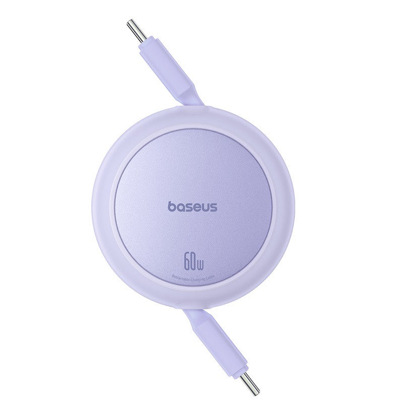 كابل بيسوس فري-تو-بول ميني القابل للسحب 1 متر (USB-C إلى USB-C) بقوة 60 واط – بنفسجي
