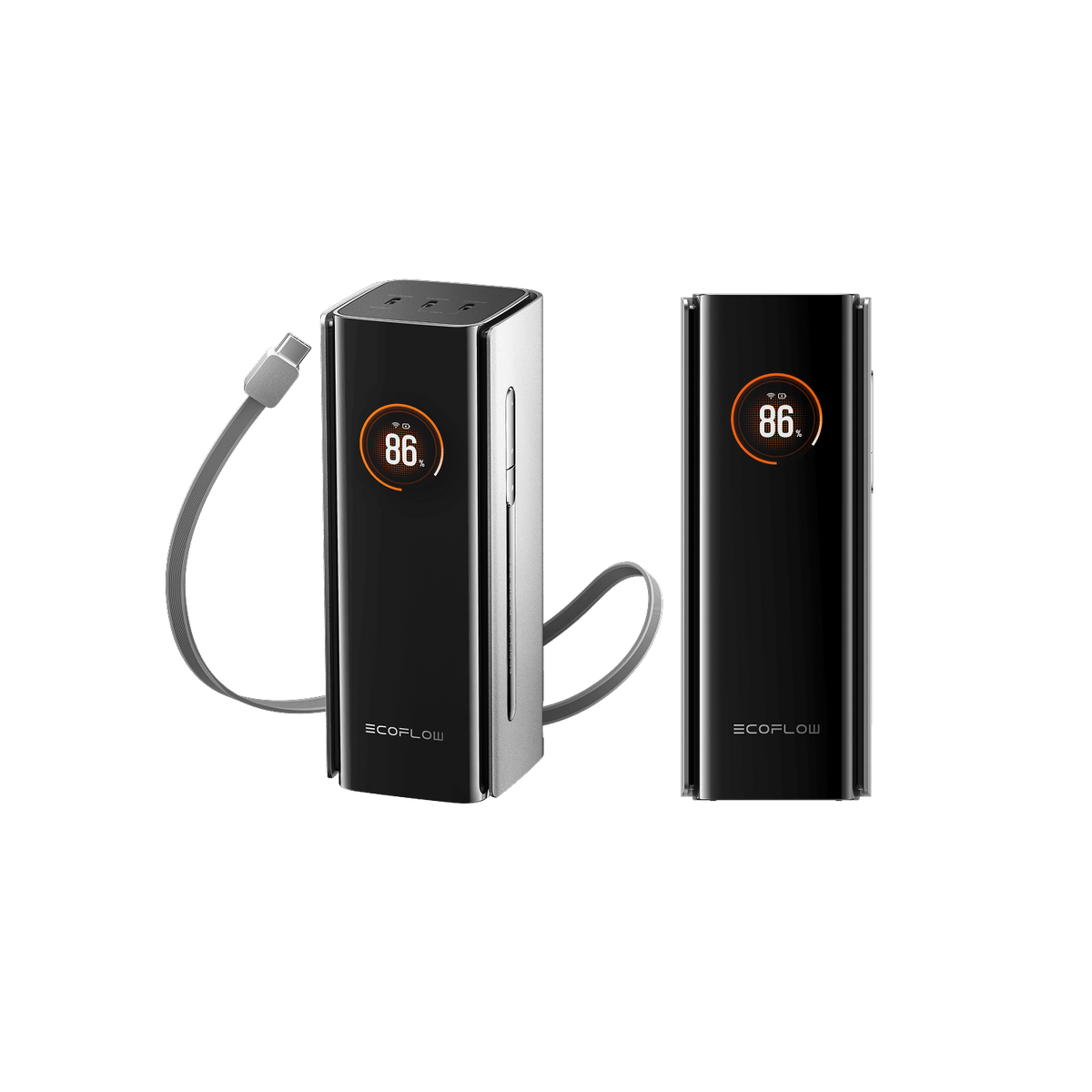 EcoFlow RAPID Pro Power Bank (20,000mAh, 230W, 100W Built-in Cable) - Silver