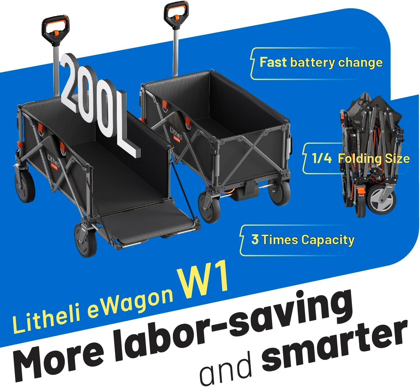 Litheli eWagon W1 Pro Single Battery 4.0AH - Black