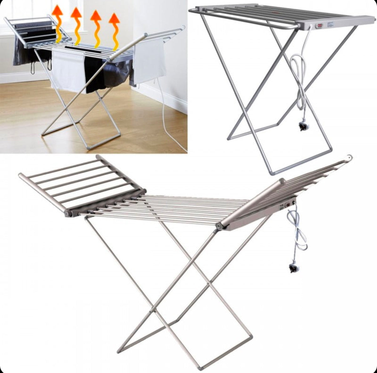 منشر تجفيف ملابس كهربائي قابل للطي