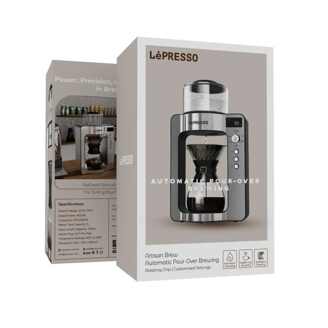 ماكينة LePresso للتقطير الأوتوماتيكي – V60 بلمسة زر مع ميزان مدمج وتحكم بالحرارة