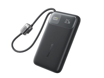 Baseus EnerFill FC11 Digital Display Power Bank with Dual Built-in USB-C Cables 20000mAh 45W - Cosmic Black