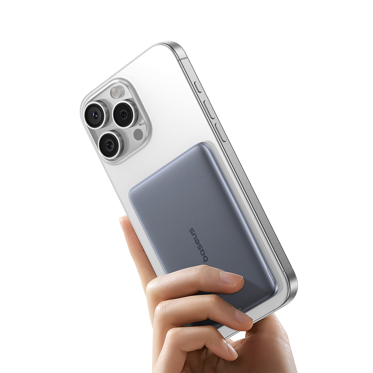 باور بانك مغناطيسي فائق النحافة بيسوس بيكو جو AM41 بسعة 5000 مللي أمبير 20 واط – رمادي