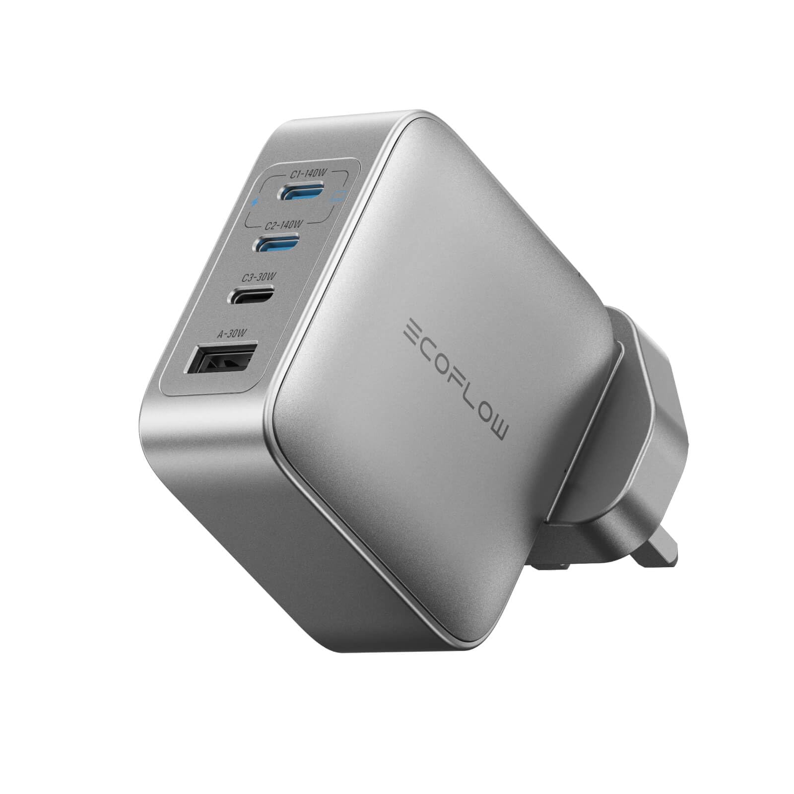 EcoFlow RAPID Pro Charger (140W, 4 Ports, GaN) - Silver