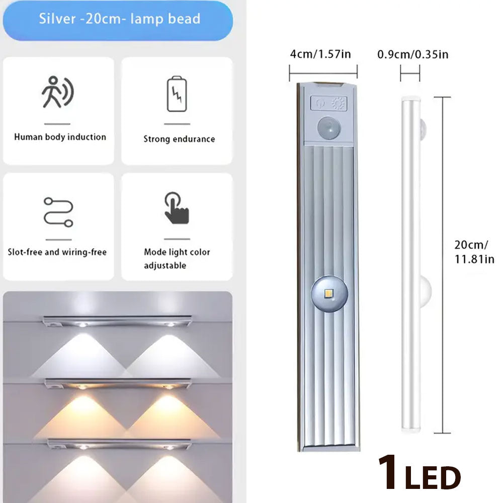 كشاف LED قابل للشحن مع مستشعر حركة من 20 سم إلى 120 سم