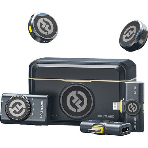 مايك لاسلكي مزدوج HOLLYLAND LARK M2 – إصدار كومبو شامل