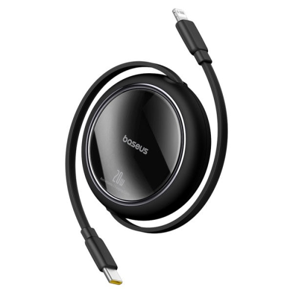كابل بيسوس فري-تو-بول القابل للسحب 1 متر (USB-C إلى Lightning) بقوة 20 واط – أسود