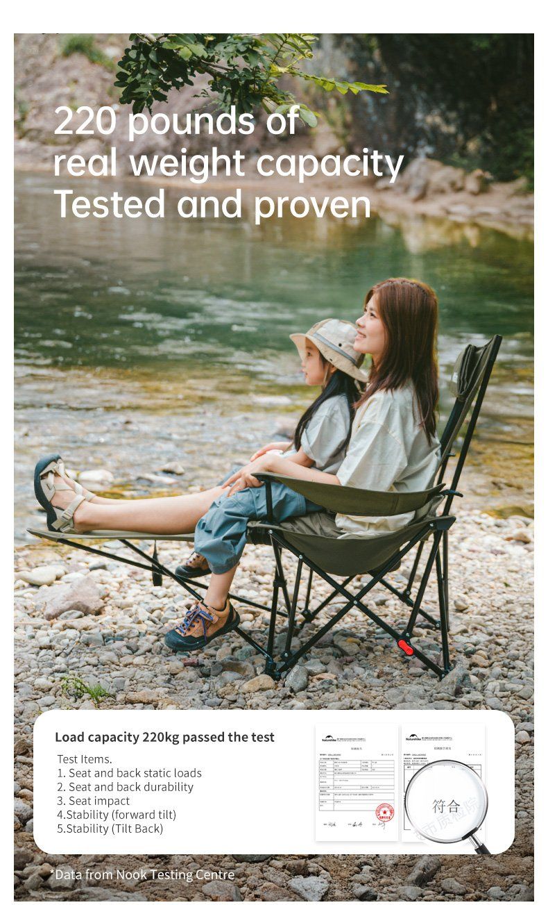 كرسي استرخاء نايتشرهايك مووانج T05 - أخضر للتنزه