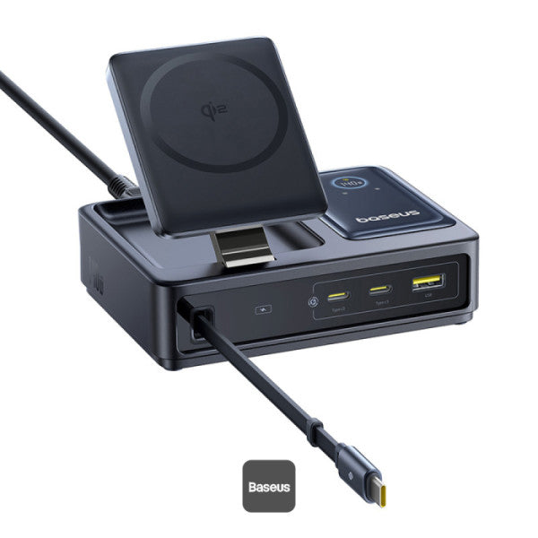 شاحن مكتبي بيسوس نوموس 5 في 1 – أسود