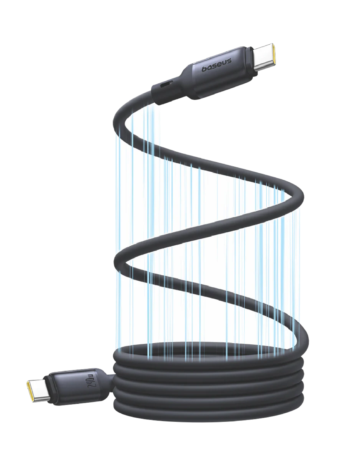 كابل بيسوس بيكو جو المغناطيسي للشحن السريع 1 متر USB-C إلى USB-C بقوة 240 واط – أسود