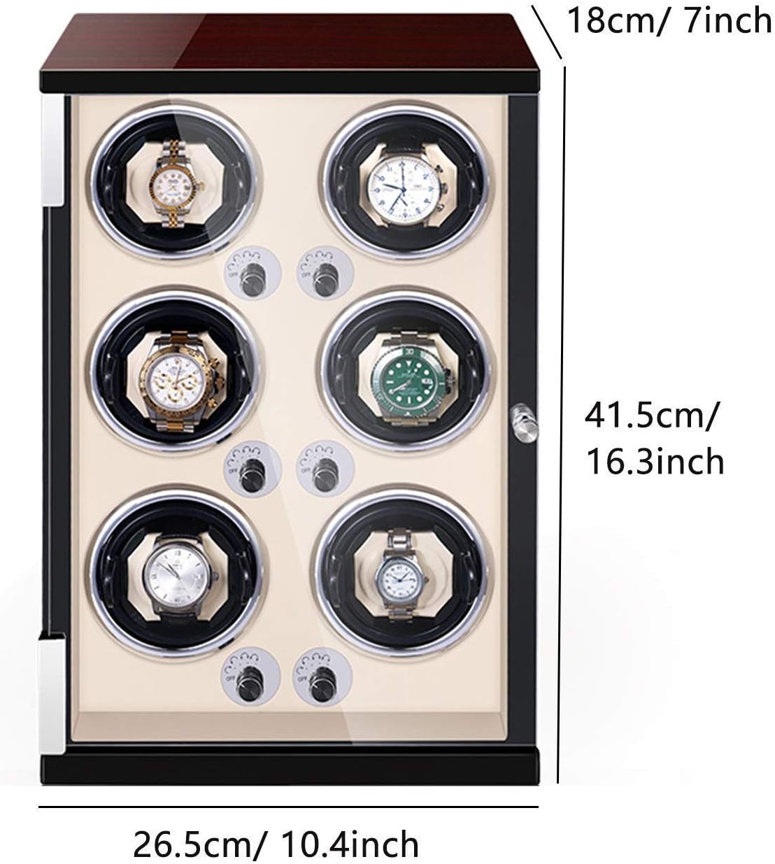 صندوق عرض ودوران الساعات التلقائي الفاخر 6 ساعة
