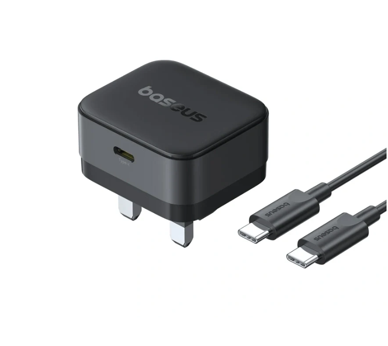 شاحن سريع بيسوس بالم 1C بقوة 20 واط – أسود (UK)