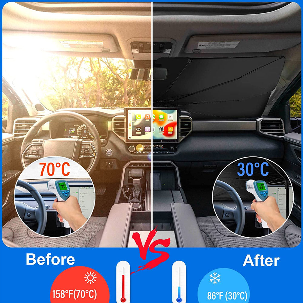 مظلة واقية من الشمس على الزجاج الأمامي للسيارة قابلة للطي