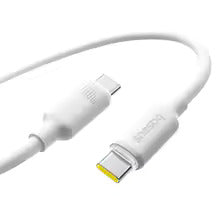 كابل شحن سريع بيسوس من السيليكون الرغوي USB-C إلى USB-C بقوة 100 واط (1 متر) – أبيض