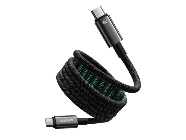 Baseus Tungsten Gold Magnetic Charging Cable USB-C to USB-C 100W 1m - Black