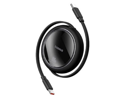 كابل بيسوس فري-تو-بول ميني القابل للسحب 1.5 متر (USB-C إلى USB-C) بقوة 100 واط – أسود