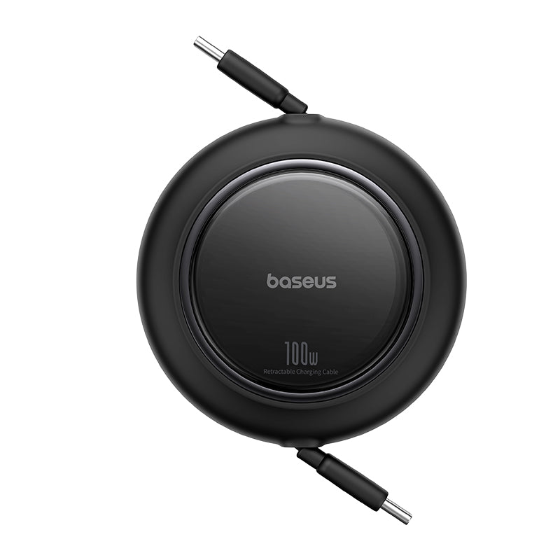 كابل بيسوس فري-تو-بول ميني القابل للسحب 1.5 متر (USB-C إلى USB-C) بقوة 100 واط – أسود