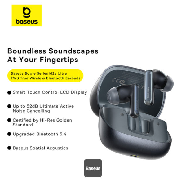 سماعات الأذن اللاسلكية بيسوس Bowie M2s ألترا – أسود