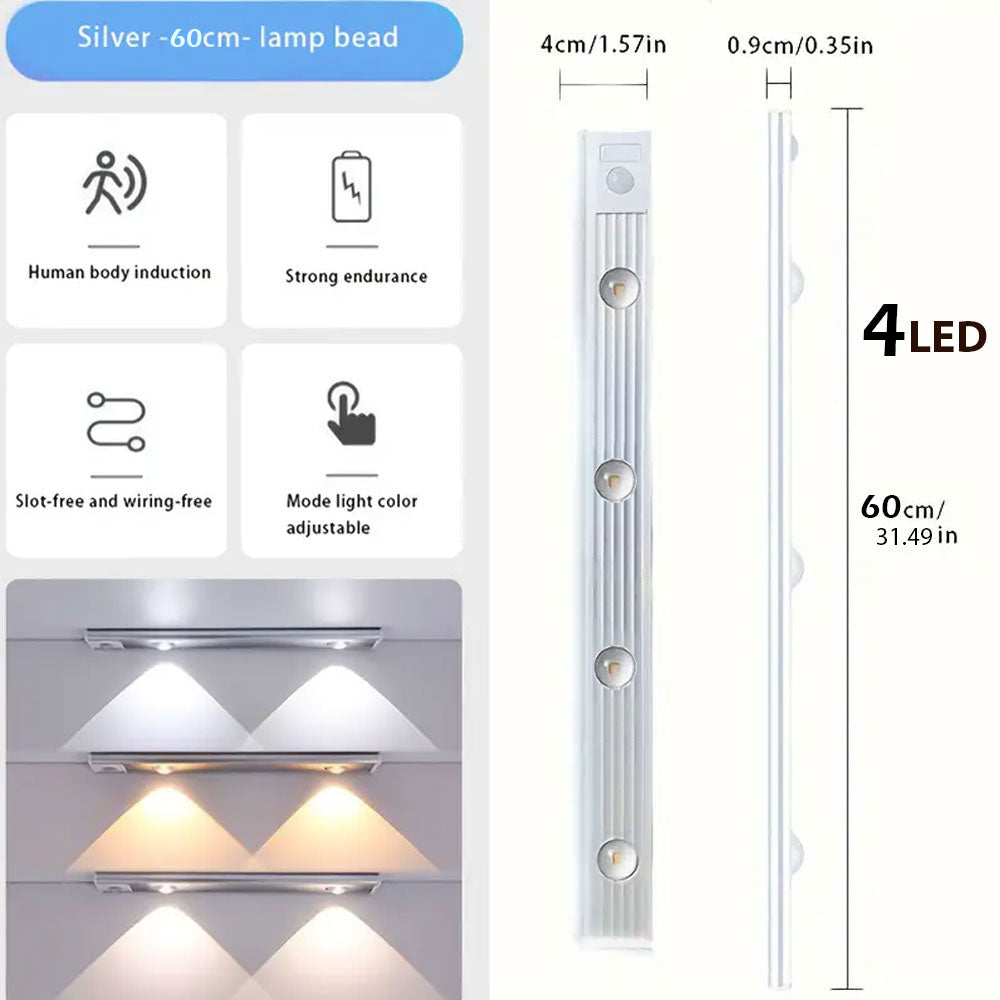 كشاف LED قابل للشحن مع مستشعر حركة من 20 سم إلى 120 سم