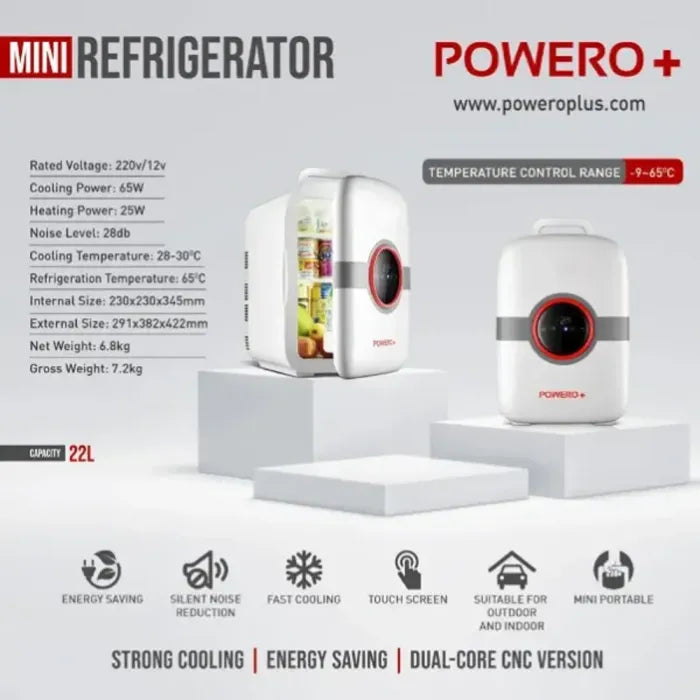 ثلاجة +PowerO المحمولة سعة 22 لتر - 65 واط