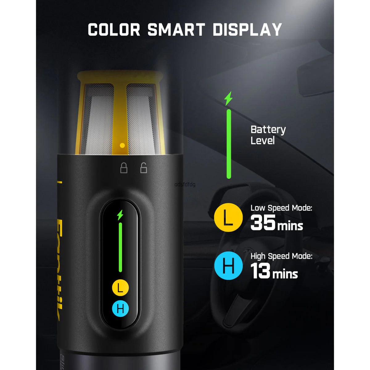 مكنسة سيارة لاسلكية Fanttik Slim V10 Mix – 4 في 1 مع شاشة LED ذكية