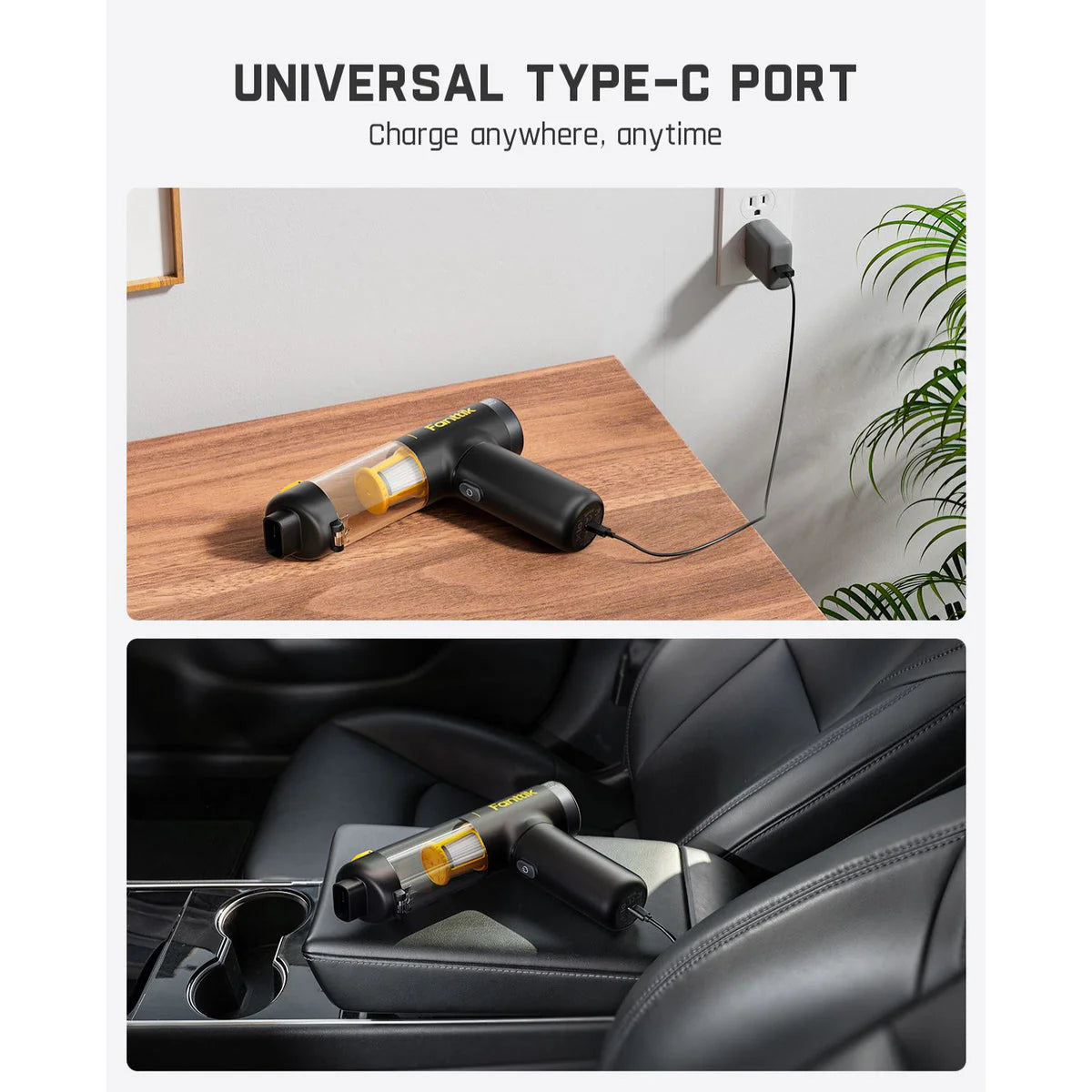 مكنسة سيارة لاسلكية Fanttik Slim V10 Mix – 4 في 1 مع شاشة LED ذكية