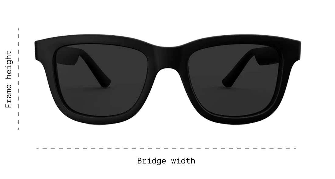 نظارات شمسية ذكية Chamelo Dusk Classic – مرآة دخان، إطار أسود مات، زر تحكم + تطبيق ذكي