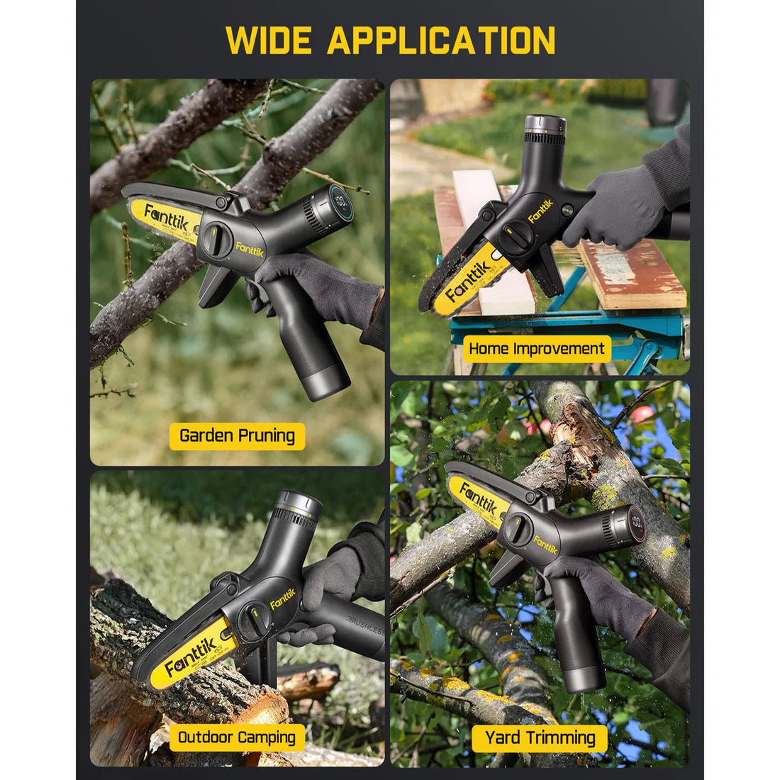 منشار Fanttik W10 APEX Mini – منشار لاسلكي محمول بمحرك براشلس وشاشة LED