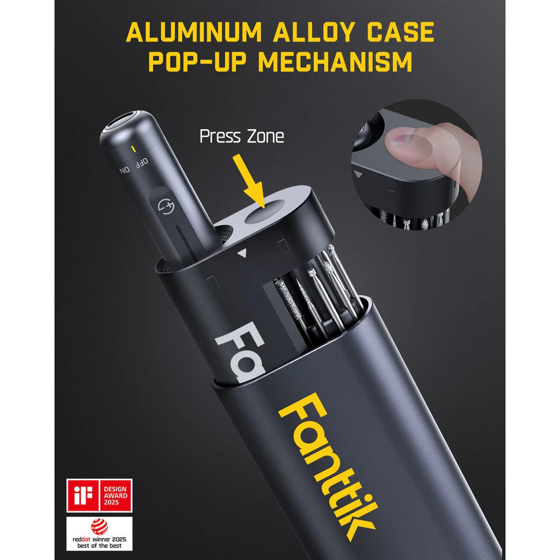 Fanttik F2 Master – طقم أداة دوارة لاسلكية، محرك براشلس، إعدادات سرعة متعددة، مع حقيبة وإكسسوارات