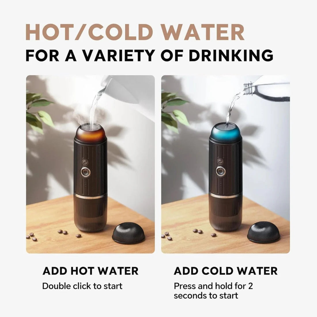 ماكينة قهوة إسبريسو محمولة 2-في-1 ICafilas – مع تسخين مدمج