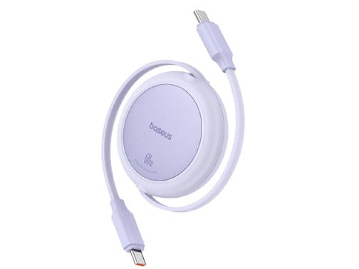 كابل بيسوس فري-تو-بول ميني القابل للسحب 1 متر (USB-C إلى USB-C) بقوة 60 واط – بنفسجي