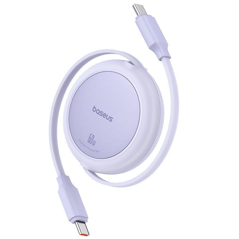 كابل بيسوس فري-تو-بول ميني القابل للسحب 1 متر (USB-C إلى USB-C) بقوة 60 واط – بنفسجي