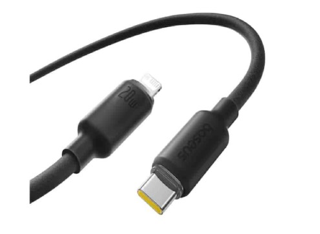 كابل شحن سريع بيسوس من السيليكون الرغوي USB-C إلى USB-C بقوة 100 واط (2 متر) – أسود