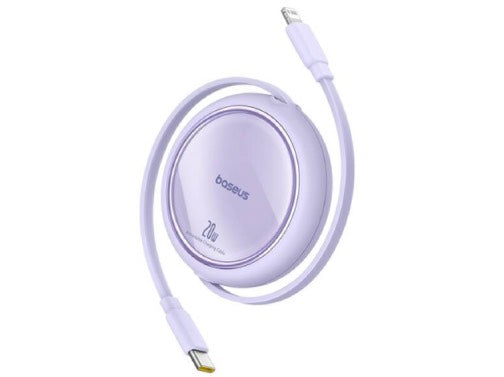 كابل بيسوس فري-تو-بول ميني القابل للسحب 1.5 متر (USB-C إلى USB-C) بقوة 100 واط – بنفسجي