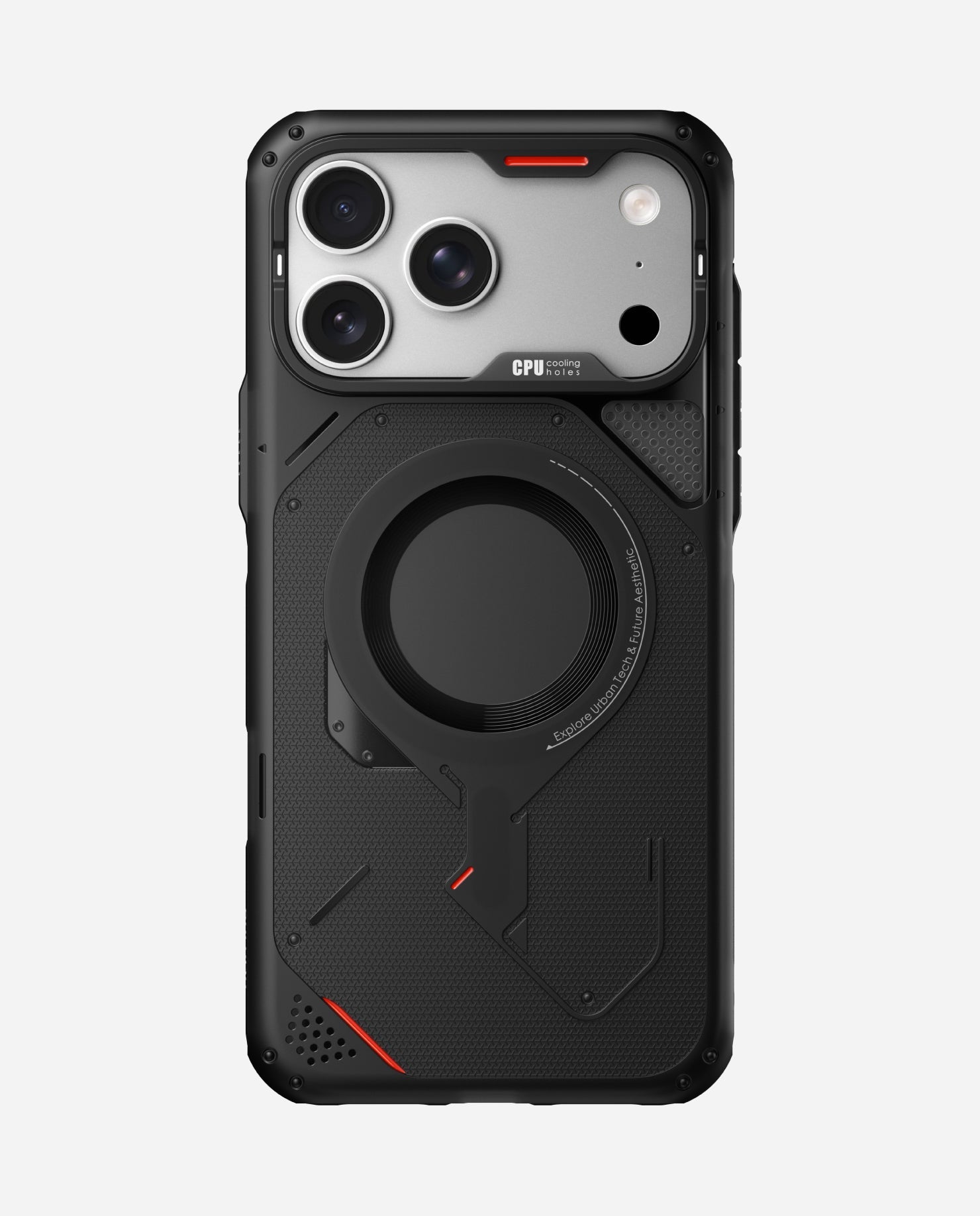 غطاء أولومو A17 القوي (Rugged) لآيفون 17 برو ماكس - رمادي نصف شفاف