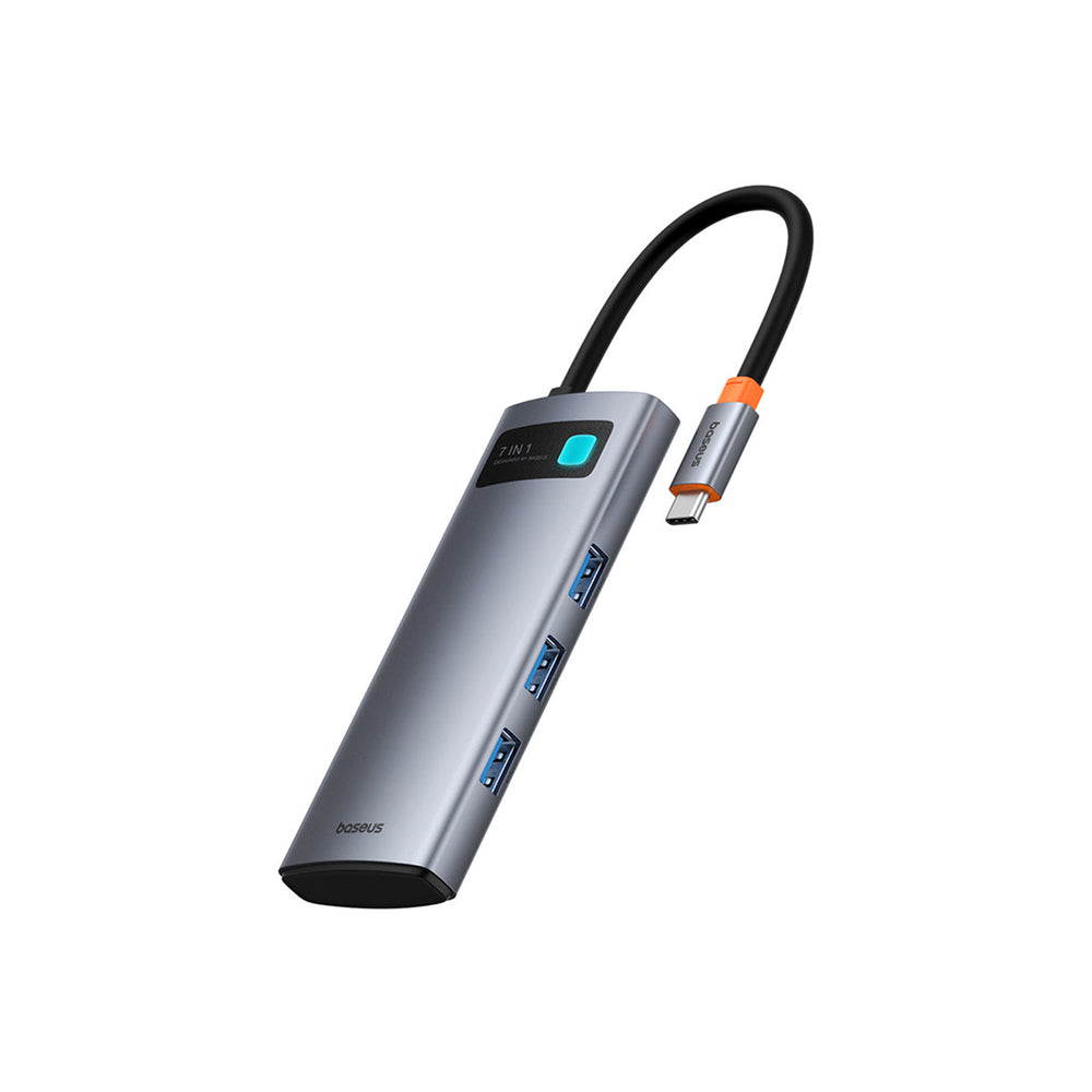 موزع بيسوس ميتال جليم 7 منافذ – رمادي فلكي