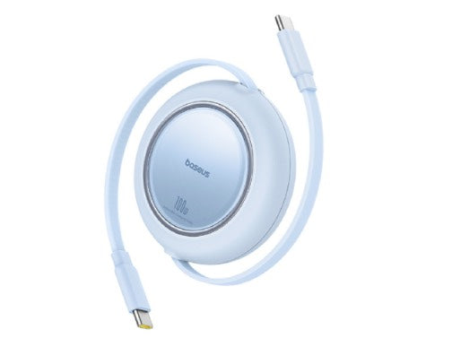 كابل بيسوس فري-تو-بول ميني القابل للسحب 1.5 متر (USB-C إلى USB-C) بقوة 100 واط – أزرق